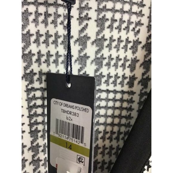 Tommy Hilfiger Dress 14 White Houndstooth Wrap New - Picture 6 of 7